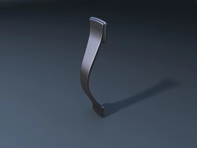 Curved Metal Roadside Safety Reflective Guide Post with Durable Design 3d model
