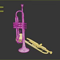 Silver Trumpet and Trombone Shiny Musical Instruments with Metallic Surface Finish