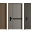 Modern Hinged Doors With Wood Grain Matte Finish And Dark Stripe Designs