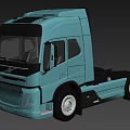 Volvo Light Blue Commercial Truck With Modern Sleek Exterior And Cab Design