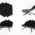 Modern Single Sofa With Black Spherical Balls And Metal Legs Design 3d model
