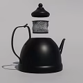 Modern Stylish Black Kettle With Lid Handle And Spout For Daily Household Use