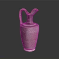 Artisanal Sculpted Ceramic Jug With Intricate Carved Patterns Curved Handle And Bird Shaped Spout