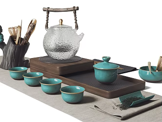 New Chinese Tea Set Zen Tea Set 3d model
