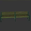 Two Seat Outdoor Bench With Wooden Slats And Metal Armrests For Park Garden Patio