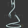 Modern Wireless Headphones With Black Earpieces And Blue Illuminated Coiled Cable