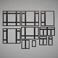 Modern windows 3d model