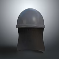 Classic Round Dome Helmet With Smooth Surface And Neck Protection Design 3d model