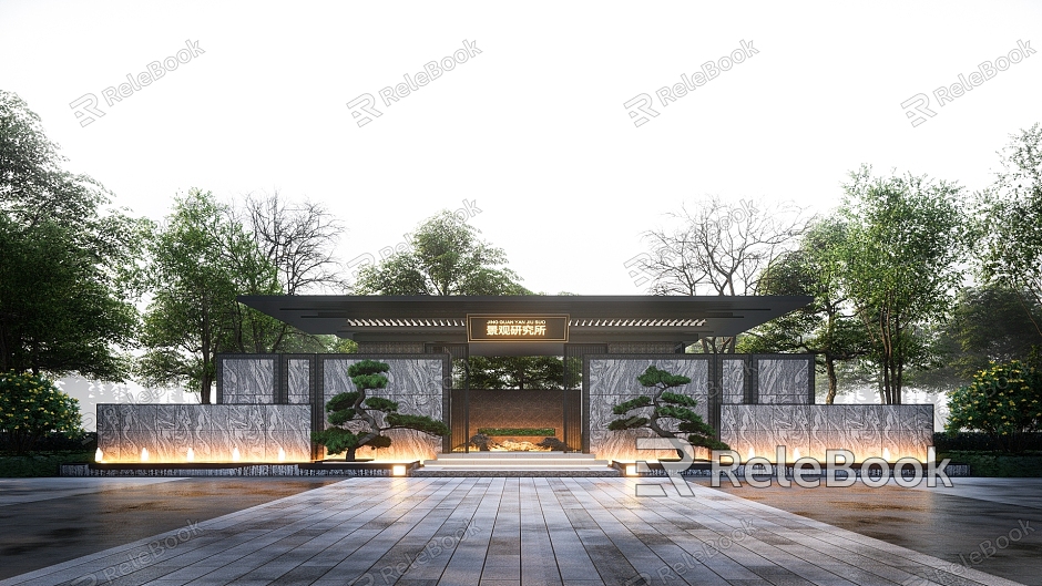 New Chinese Gate Entrance Gate model