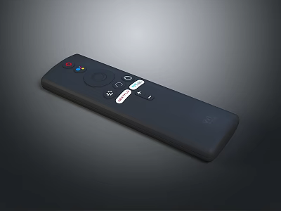 Sleek Black Computer Multimedia Remote Control With Colorful Buttons And Netflix Streaming 3d model