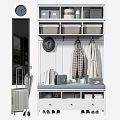 Modern Shoe Cabinet For Entryway With Hanging Hooks Drawers And Multiple Storage Shelves