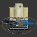 Tabletop Electric Fan With Blue Blades Metal Grill And Stable Base Design