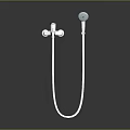 Chrome Shower Hardware Set With Modern Handheld Shower Head Faucet Valve And Flexible Hose