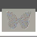 Butterfly Shaped Decorative Artwork With Colorful Small Items In White Frame 3d model