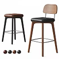 Modern Padded Leather Bar Stools With Multiple Styles And Color Options For Home Kitchen Spaces