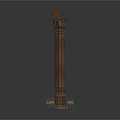 Gothic Architectural Decorative Wooden Archway With Carved Columns And Intricate Details