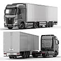 Heavy Duty Cargo Truck With Modern Cab Design And Enclosed Trailer