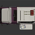 Retro Bites Food Truck With Purple White Design And Neon Service Window