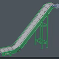 Industrial Conveyor Equipment Green Inclined Belt With Steel Frame Structure