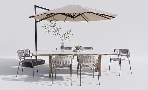 Modern Outdoor Table and Chair Outdoor Leisure Table and Chair Outdoor Dining Table and Chair Woven Leisure Chair 3d model