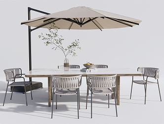 Modern Outdoor Table and Chair Outdoor Leisure Table and Chair Outdoor Dining Table and Chair Woven Leisure Chair 3d model