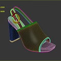 Stylish Black Leather High Heel Sandals With Block Heel And Buckle Strap