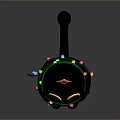 Adorable Black Cat With Festive Red Star And Colorful String Lights Decoration