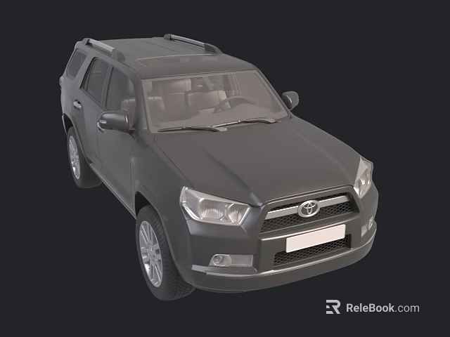 Dark Toyota SUV With Roof Rack Alloy Wheels And Modern Design 3d model 