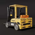 Yellow Industrial Forklift For Material Handling 3d model