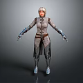 Silver Haired Female Adventurer Character Wearing Gray Coat Brown Belt And Gloves
