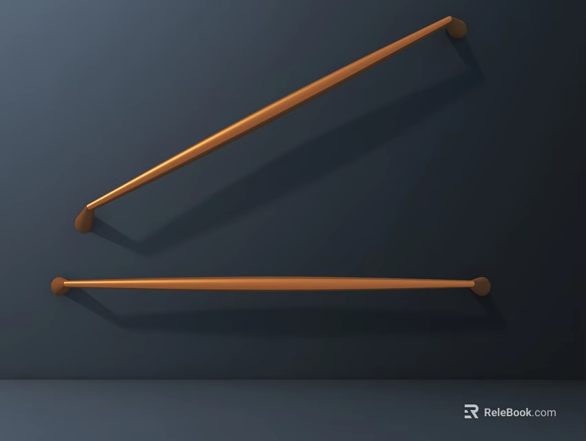 Two Wooden Wall Mounted Lamps With Sleek Design On Dark Wall 3d model 