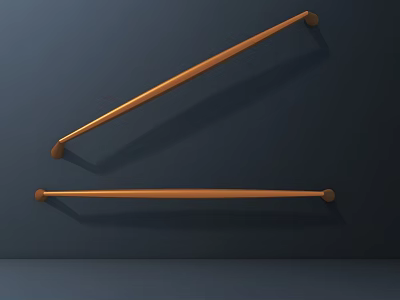 Two Wooden Wall Mounted Lamps With Sleek Design On Dark Wall 3d model