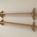 Two Light Wooden Wall Shelves with Simple Modern Design for Home Storage