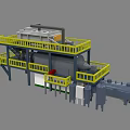Industrial Processing Equipment With Multi Level Platforms Steel Frame And Yellow Railings