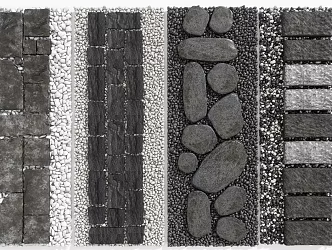 Modern New Chinese Style Bluestone Tingbu Landscape Garden Road Garden Paving Trail Gravel Trail Bluestone Tingbu 3d model