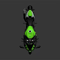 Green Sport Motorcycle With Sleek Design And Black Accents On Wheels