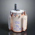 Industrial Equipment Featuring Rusty Surface Metal Brackets Top Insulator And STC 75 Marking