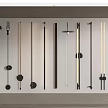 Modern Minimalist Wall Lamps Featuring Striped Cylindrical And Spherical Metal Fixtures For Interior Decor