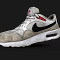 Nike Air Retro Shoes White With Red Black Accents Mesh Upper Black Sole