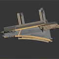 Construction Structural Component With Concrete Base Metal Frame And Pillars