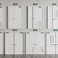 White Fire Safety Doors With Various Designs Glass Panels And Ventilation Grilles