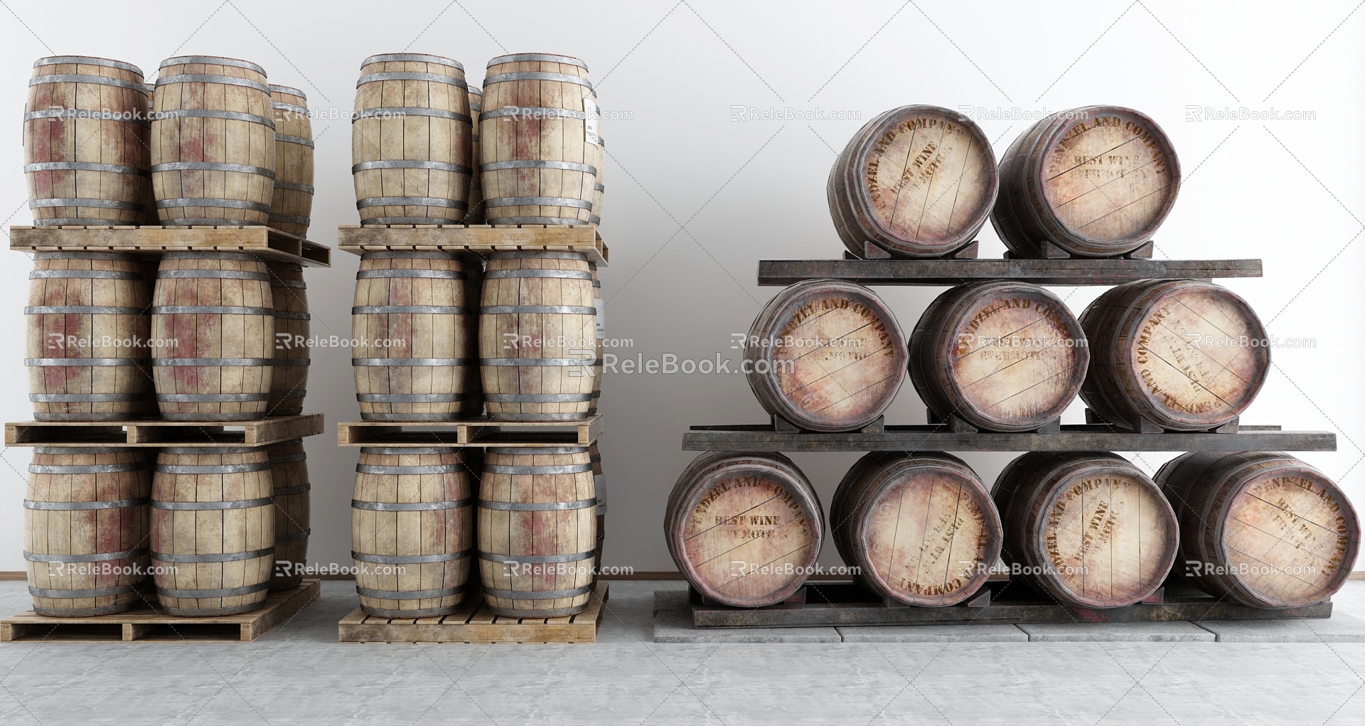 Modern Wine Barrel Beer Barrel Wooden Barrel 3d model