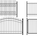 Various Decorative Fence Designs Including Diamond Patterns Vertical Bars and Grilles 3d model