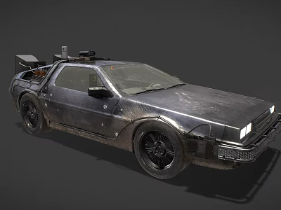 Retro Futuristic Functional Car With Metallic Body Gull Wing Doors And Streamlined Design 3d model