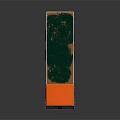 Orange and White Dump Truck With Open Bed Green Railings and Multiple Wheels