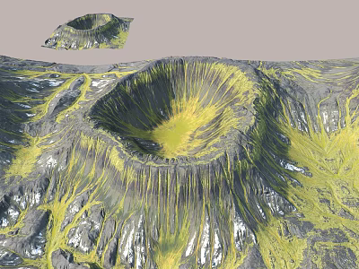 Garden Landscape With Textured Terrain And Green Vegetation Patterns 3d model