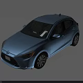 Light Blue Modern Compact Hatchback Car With Sleek Body And Silver Wheels 3d model