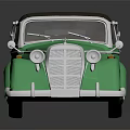 Vintage Green Convertible Car With Shiny Chrome Grille And Retro Design