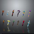 Minecraft Weapons Collection With Colorful Vibrant Designs And Various Styles