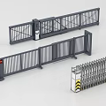 Public Facility Access Control Systems With Barrier Gates And Retractable Security Gates 3d model